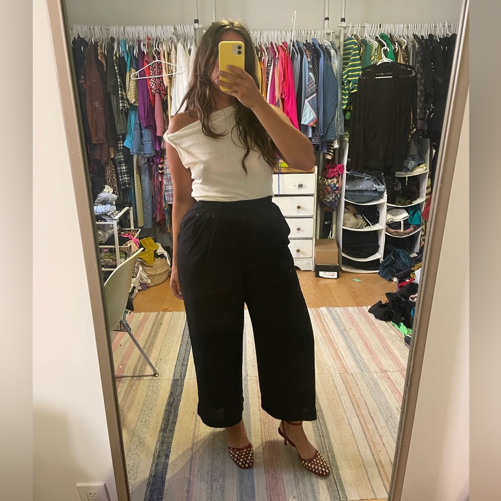 Vintage Wide Leg Pleated Pants